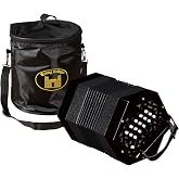 Trinity College AP-1130A Anglo-Style Concertina, 30-Button, Black | Traditional Folk Instrument, 1&frac12; Octave Range, Bellows, Carrying Bag