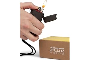 FUEGO CASE Lighter Case Holder Cover for Bic Lighters – Multifunctional Accessory with Poker Tool, Bottle Opener & AirTag/Tile Sticker Compartment – Durable Plastic Sleeve for Standard Lighters