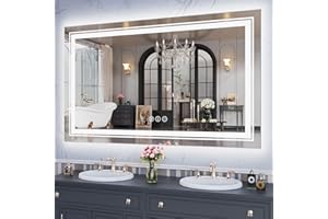 WTTY LED Bathroom Mirror with Backlit and Front Light,40"x24",Stepless Dimmable LED Mirror for Bathroom,Anti-Fog Lighted Bathroom Vanity Mirror Modern for Wall,Memory Function,Shatter-Proof