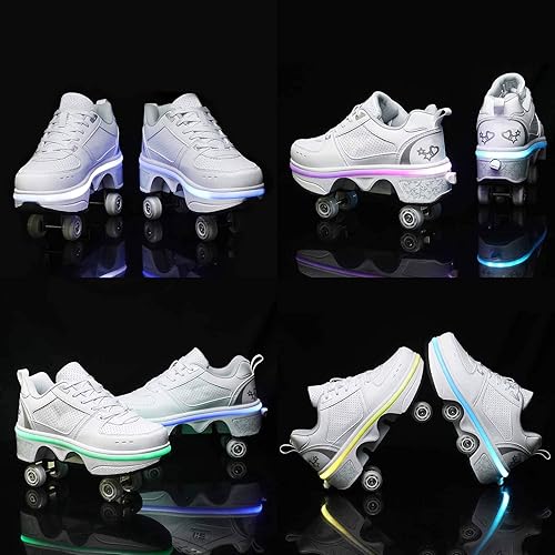Double-Row Deform Wheel Automatic Walking Shoes Invisible