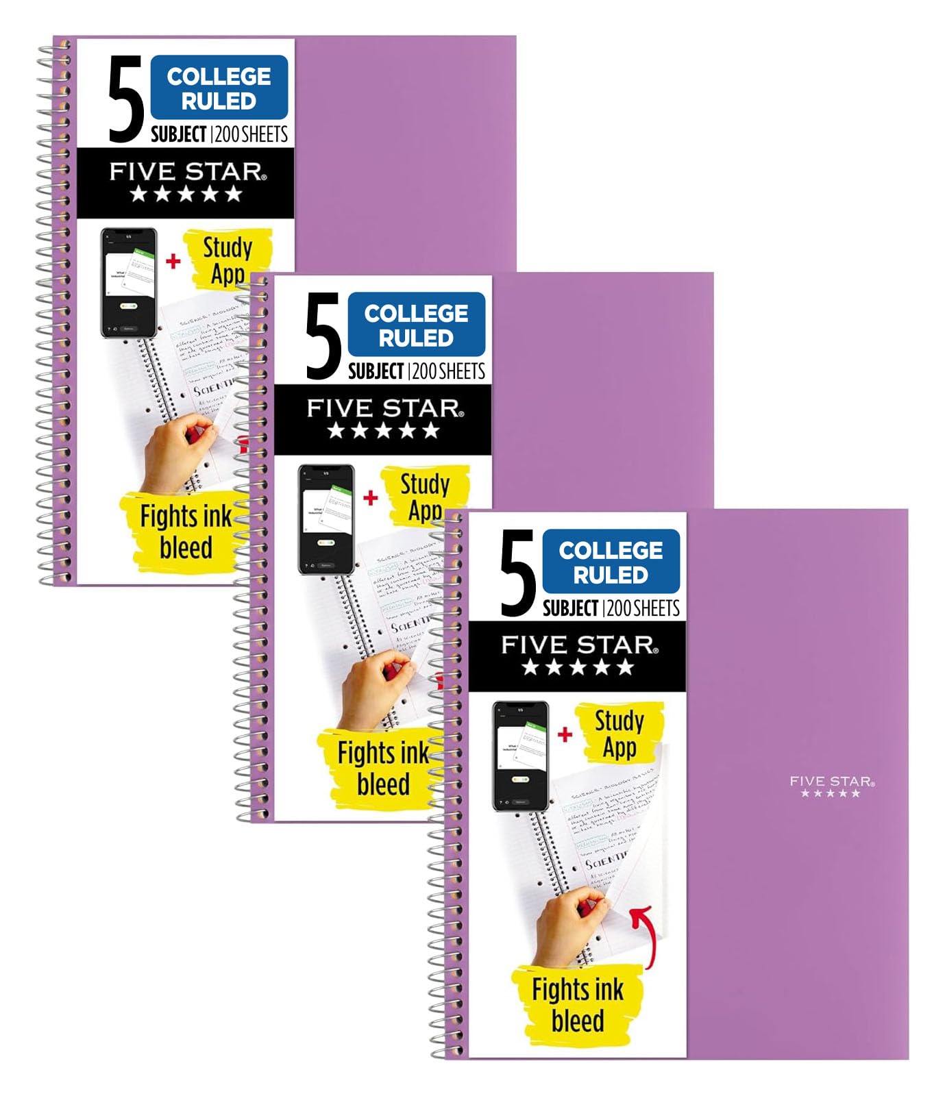 Five Star Spiral Notebook + Study App, 5