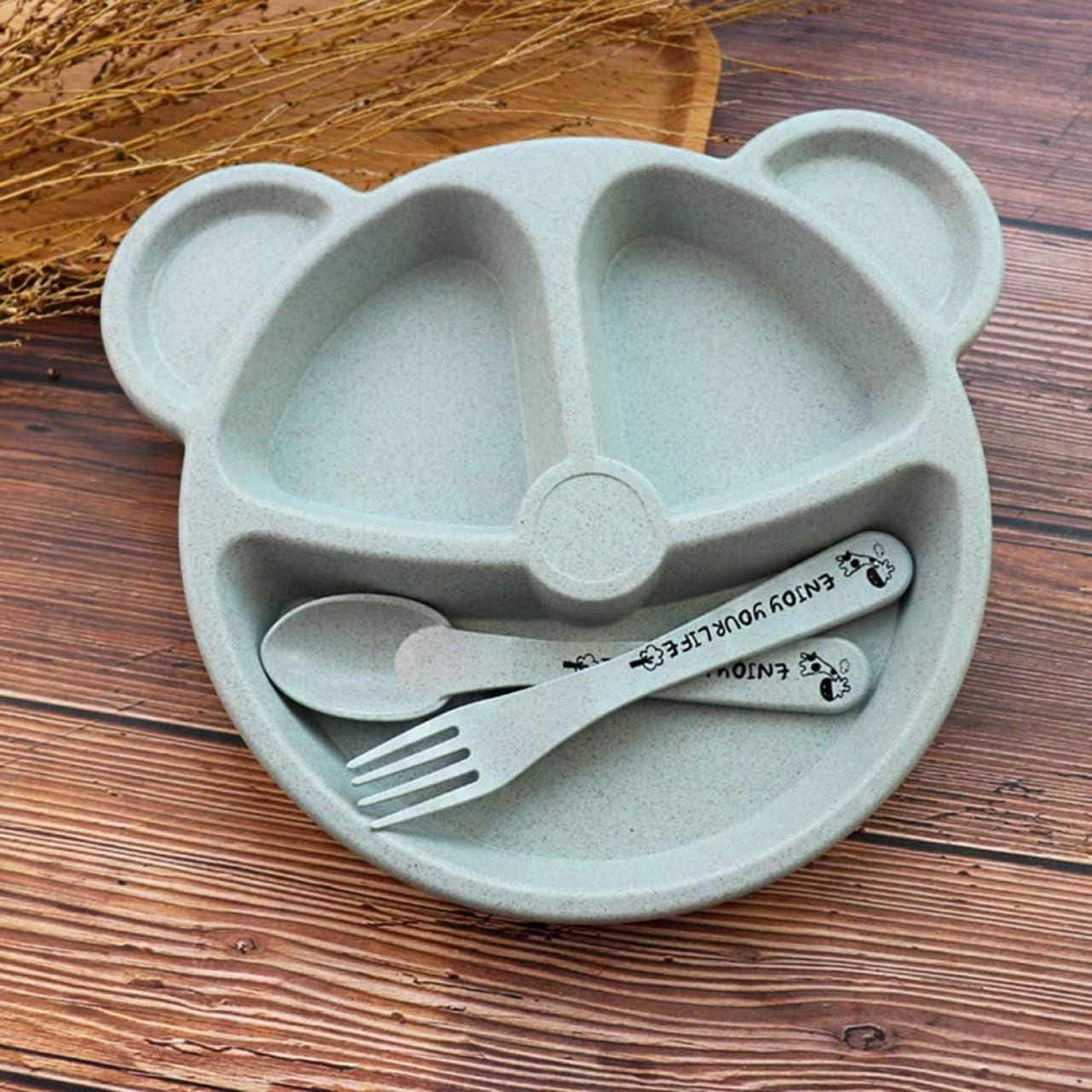 yjhdjyyj Unusual Suction Plate BPA Free Baby Plate Feeding Dishes Non-Slip Tableware Fruit Dessert Snack Dish(Blue)