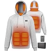 Wodesid Heated Hoodie for Men Women with 7.4V 16000mAh Battery Pack Mens Womens Heated Sweatshirt Heated Pullover Hooded