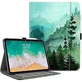 Lokigo Case for iPad (A16) 11th Generation 11 Inch 2025, for iPad 10th Generation 10.9 Inch 2022, Build with Pencil Holder/Hand Strap/Pocket, Shockproof 11th/10th Gen Stand Cover, Green Forest