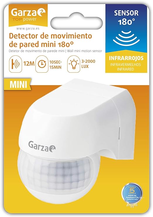 Garza Power - Detector de Movimiento Infrarrojos de Pared Mini ...