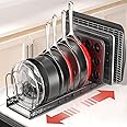 ORDORA Pots and Pans Organizer: Under Cabinet, 11.8''-22.8'' Extendable 12 Adjustable Dividers Pot and Pan Organizer Rack for Kitchen Cabinet Organizer