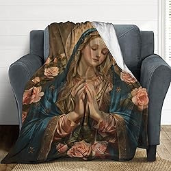 Virgin Mary Throw Blanket Catholic Religious Faith