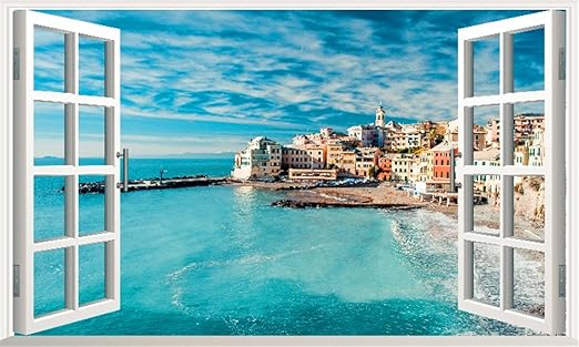 title=XMJR mare panorama sfondo muro decorazione dipinto muro adesivi adesivi false