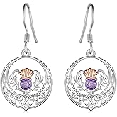 Scottish Jewelry for Women 925 Sterling Silver Scottish Thistle Earrings Jewelry Gifts for Women