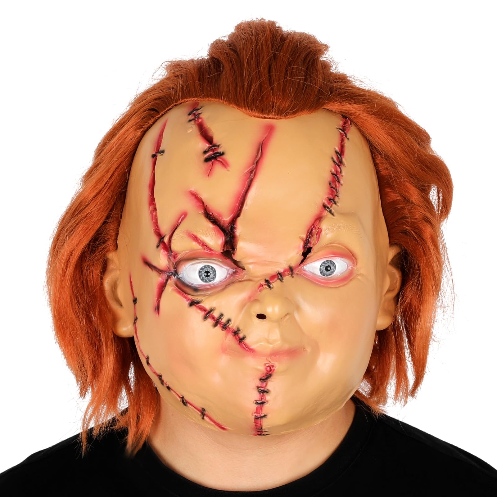 Infinity Gauntlet Chucky Mask Creepy Chucky Full Head Mask with Hair Scream Realistic Halloween Kills Cosplay Props for Adults Kids