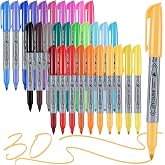 Affisure 30 Colors Permanent Markers, 30 Pack Permanent Markers, Assorted Colors Marker，Fine Point, Fast Dry, Waterproof, work on Plastic, Glass, Metal, Wood and Stone