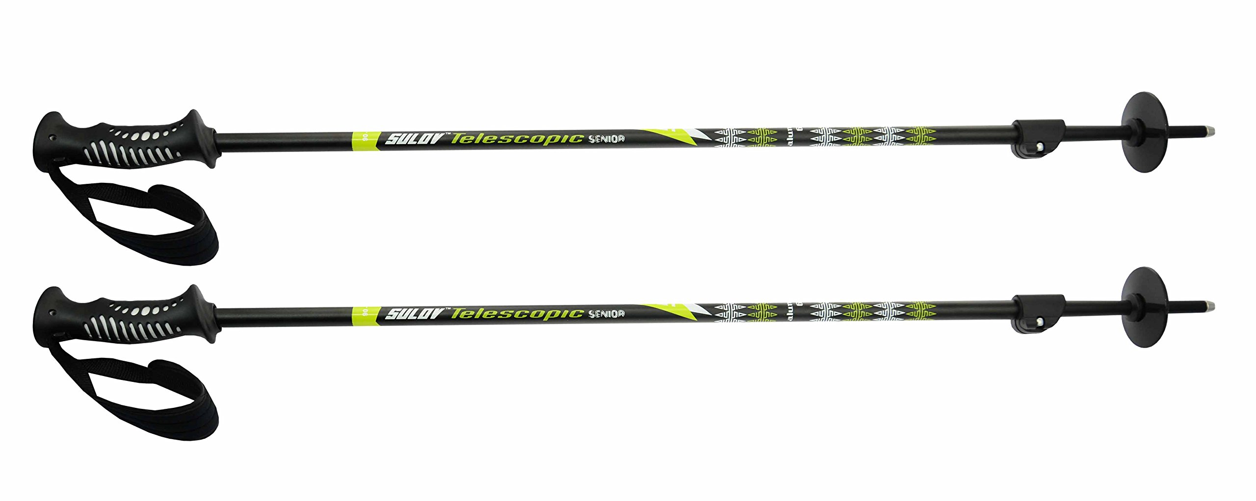Sulov Telescopic Ski Poles Telescopic Senior, Height- 145 Cm, Color- Green