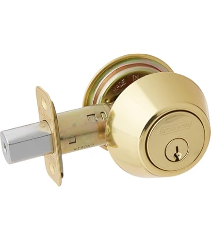 Schlage B660J 626 B660 Single Cylinder Deadbolt, Brass - Amazon.com