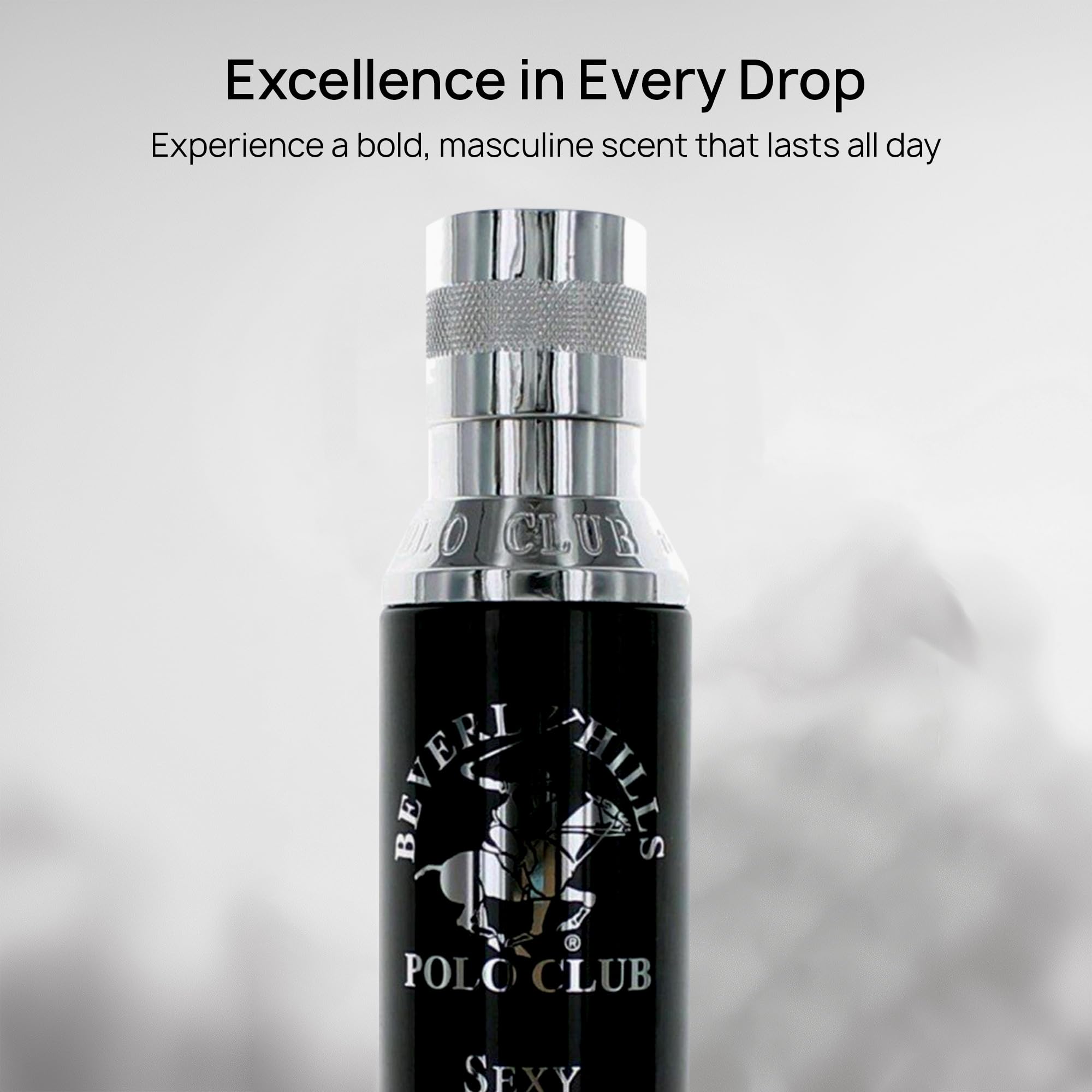 Beverly Hills Polo Club Body Spray for Men - BHPC Sexy for Men - Oriental, Woody, Fresh & Masculine Scent - Long Lasting Cologne Body Mist - Ideal Gift for Him, 6oz