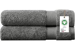 Delara 100% Organic Cotton Towels 650 GSM Plush Feather Touch Quick Dry Bath Sheet, Pack of 2 GOTS Certified, Oeko-Tex Green Certified, Organic Cotton Bath Sheet, 36"X70"