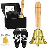 Canchiing 4 Pcs Cancer Bell Ringing Gift Set for Men Include the Day I Rang the Bell Socks Greeting Card Box End of Chemo Last Day of Chemo Treatment Ornament Cancer Survivor Recovery Gifts