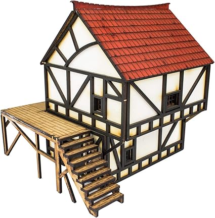 Amazon Com War World Gaming Medieval Town Mdf Fantasy Cottage