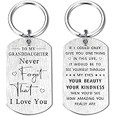 Yobent To Our Granddaughter Gifts, I Love My Favorite Granddaughter Birthday Happy Christmas Keychain for Girl