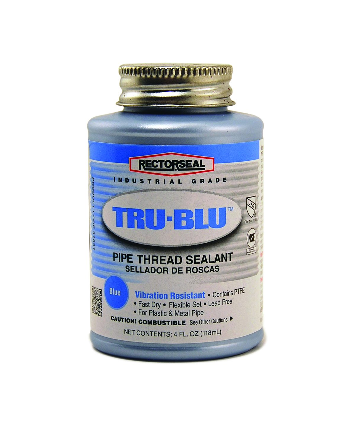 Rectorseal 31631 1/4 Pint Brush Top TruBlu Pipe Thread Sealant 1/4