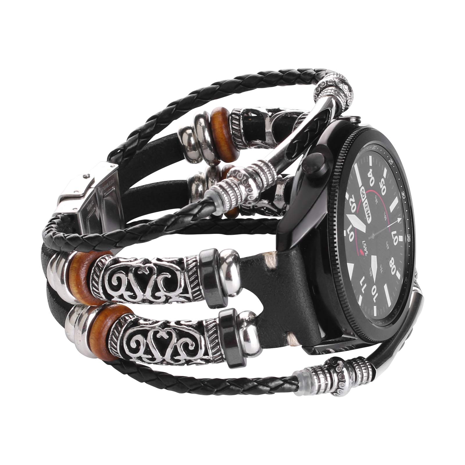 KONAFEI Straps Compatible with Garmin Venu 2/Venu 3/Vivoactive 4 45mm Watch/46mmSamsung Galaxy Watch 3 45mm/Gear S3 Frontier/Classic, 22mm Leather Vintage Bracelet for Band for Men&Women