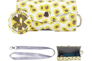 MGZNMTY Asthma Inhaler Case, Carrying and Travel Holder Case Compatible with Handy Inhaler for Adults and Kids (ONLY CASE) (Sunflower)