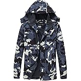 Diamond Candy Men's Hooded Waterproof Jacket Lightweight Rain Jacket Outdoor Casual Sportswear