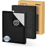 MOOKA Genuine HEPA Washable Filter Replacement for KJ190L Air Purifier, 3 Stage Filtration Removes Nearly All Pollen Dander Smoke Pet Hair Dust, 2-PACK