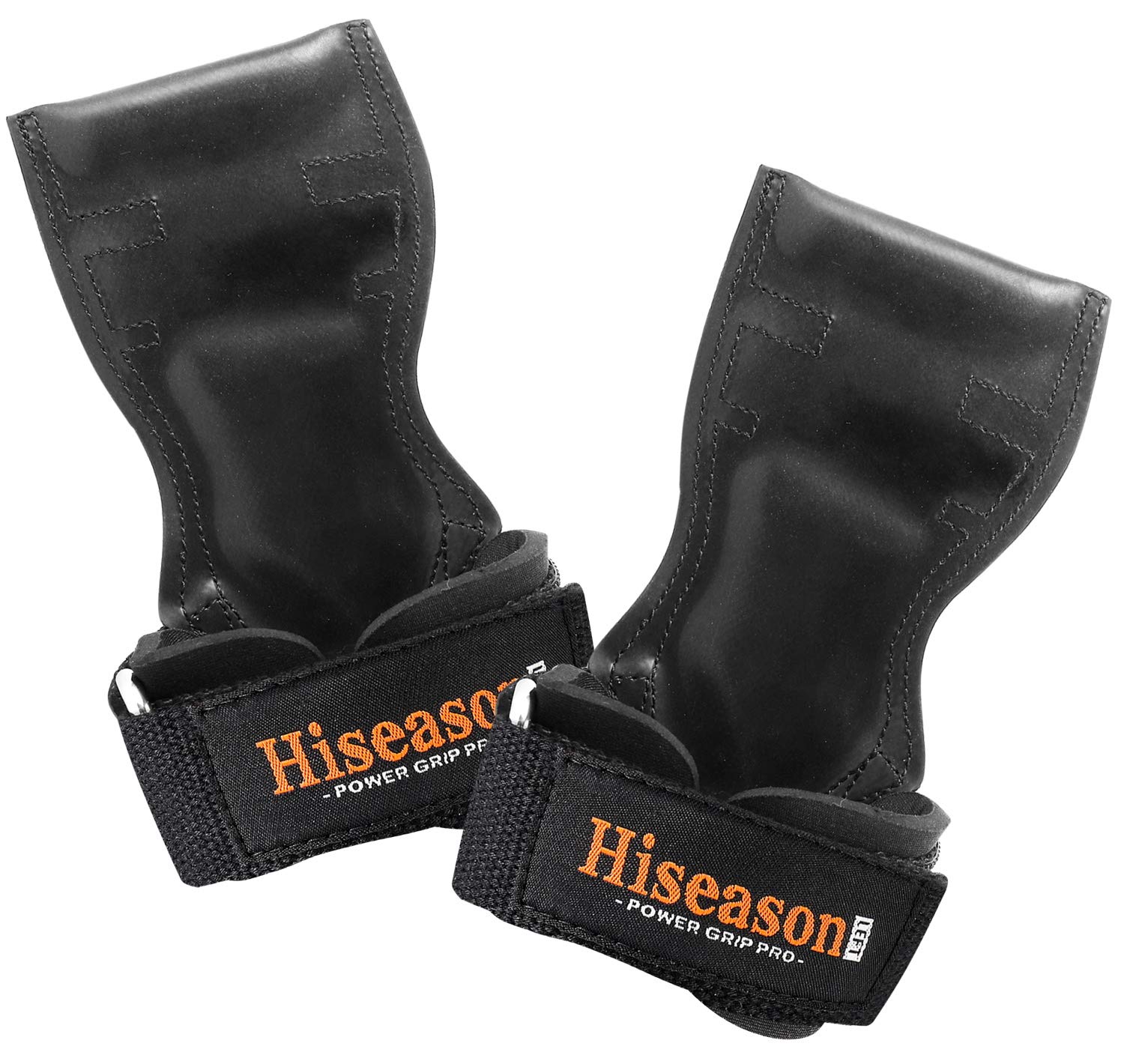 Hiseason パワーグリップ 筋トレ 懸垂 ラバー 握力補助 滑り止め改良強化 耐摩耗 ぱわーぐりっぷ 強度600kg 男女兼用 左右セット 黒商品画像