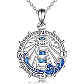 YFN Lighthouse Wheel Necklace for Women Sterling Silver Lighthouse Pendant Necklace Birthday Jewelry Gift for Women Men