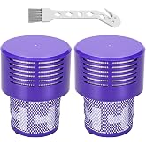 LhhTing 2 Pack V10 Filters Replacement for Dyson V10 Cyclone Series, V10 Absolute, V10 Animal, V10 Total Clean, SV12, Replace Part No. 969082-01, V10 Filters &amp; 1 Clean Brush