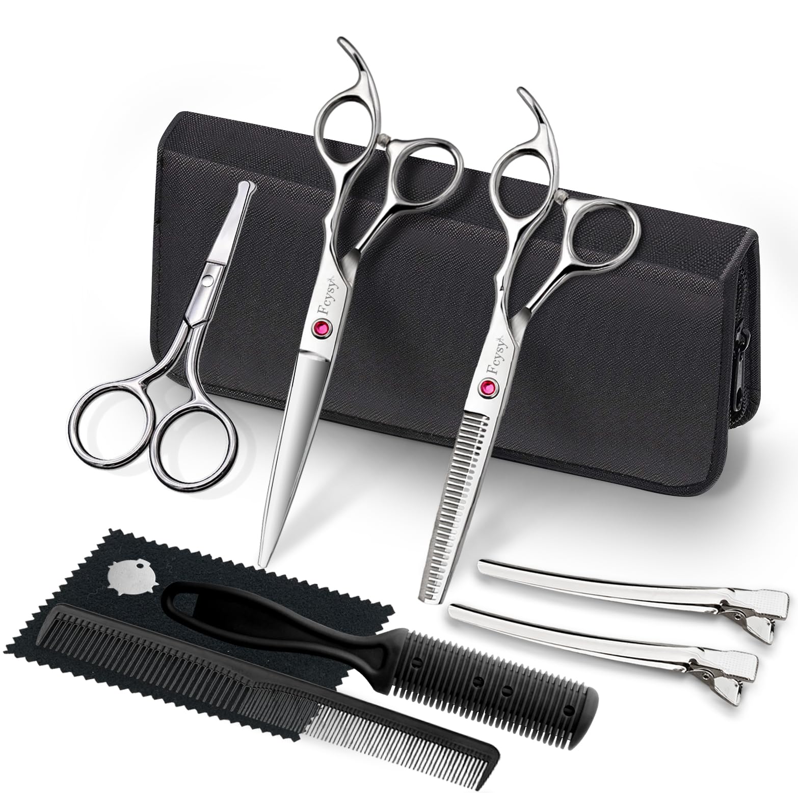 Hair Cutting Scissors Kit, Fcysy Professional Haircut Shears Hair Trimming Set, Hairdressing Scissors Thinning Shears for Women Men Pet