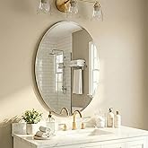 20"x28" Oval Bathroom Mirror for Over Sink, Beveled and Polished, Frameless Wall Mirror for Bathroom, Bedroom, Vanity, Entryway, Modern and Elegant