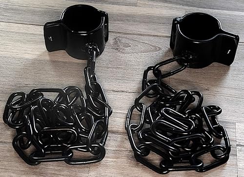Dungeon Steel Cuffs Fesseln Handfesseln Fußfesseln Stahlfesseln Metallfesseln mit losen Ketten / Unisex / Größe: Maßanfertigu