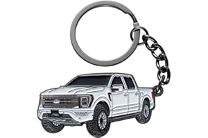 SINLAKUA F150 Keychain for Ford F150 Accessories 2023 F-150 Key Chain Fob Cover 2022 Toy Truck Metal KeyRing Accessories White