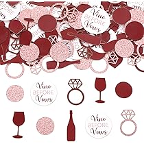Bride Squad Rose Gold Wine Bottle Labels - Set Of 4 Stickers For Bridal Shower & Bachelorette Party Decor