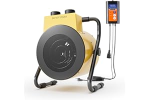 JOANOLGA Greenhouse Heater with Thermostat, 1500W Electric Outdoor Heaters for Patio, Overheat Protection, Fast Heating, IPX4 Waterproof, Green House Heaters for Plants, Grow Tent, Flower Room, Outdoor
