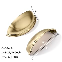 khtumeware 10 Pack 3" Gold Drawer Pulls Brushed