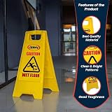 Abbey Wet Floor Sign Pack of 2 Yellow 640mm Height Caution Cleaning in Progress view 6