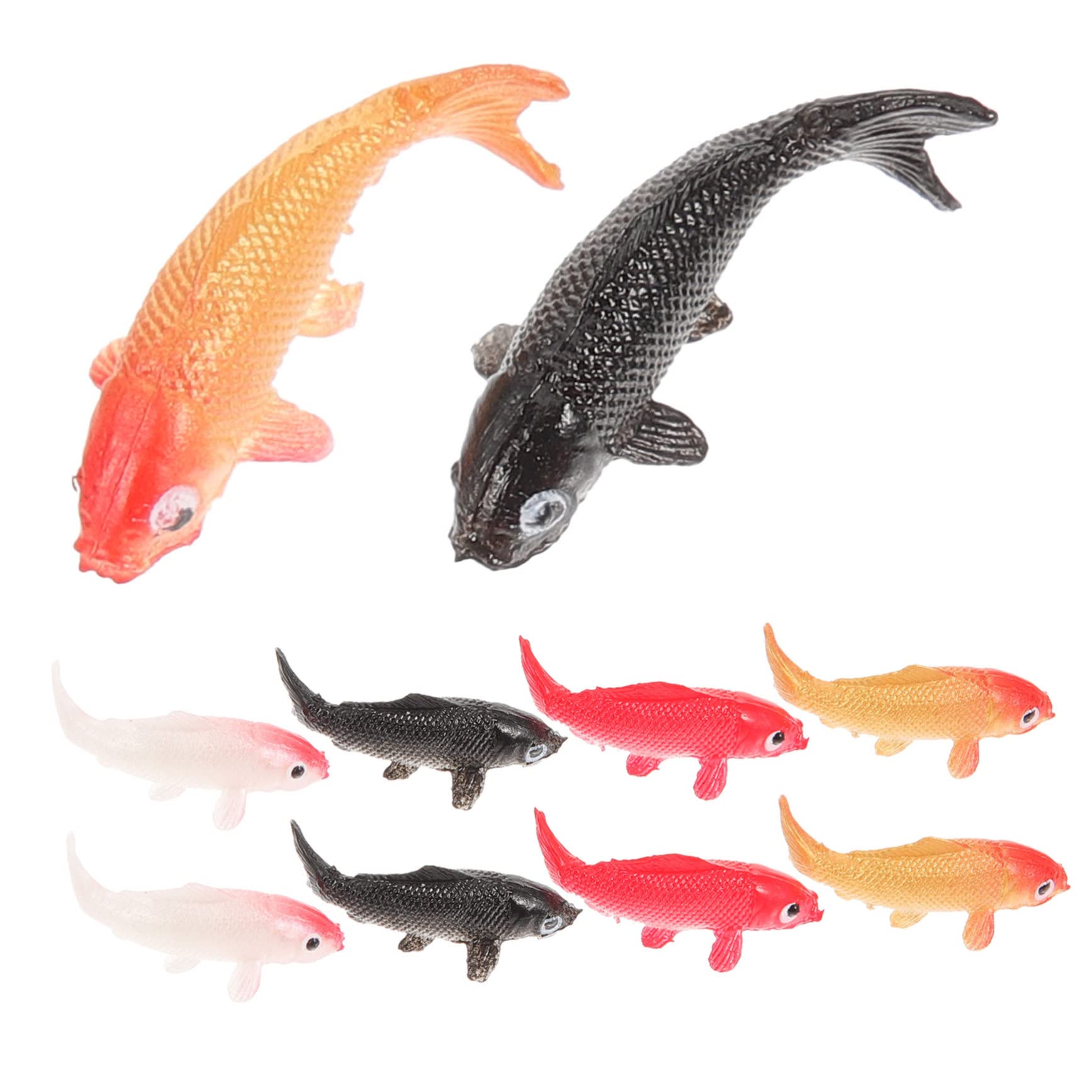 Toddmomy Miniature Carp Figurines 10Pcs Dollhouse Accessories 1 12 Scale Small Plastic Fish Toys for Kids Pretend Play Sea Animal Models