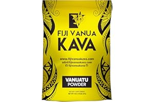 Fiji Vanua Kava Vanuatu Powder, Kava Root Powder Made from Pure Noble Kava with Sun-Dried Lateral Roots, Kava Premium with Kavalactones, Easy to Prepare Medium Grind Kava Root Powder, 8 oz