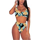 Pink Queen Women's Crop Top High Waisted Cheeky Bikini Set Two Piece Swimsuits