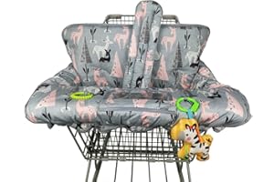 ICOPUCA Shopping Cart Cover, 2-in-1 cart Cover for Babies N high Chair Cover, Padded Grocery cart Cover for Baby boy Girl,wit
