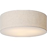 CALOKES 18-Inch Large Flush Mount Ceiling Light Fixture with Fabric Shade, Modern Drum Closed to Ceiling Lighting for Living 