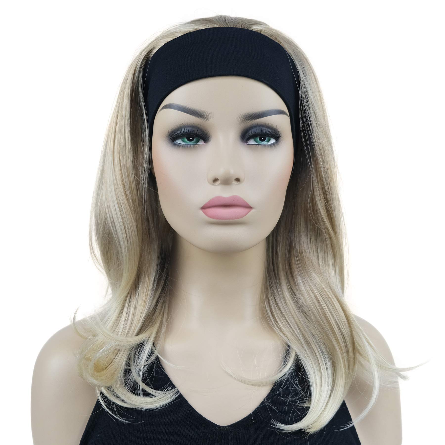 Lydell Long Straight Wavy Hair Wigs Headband Synthetic Wigs (15BT613 Blonde Mix)