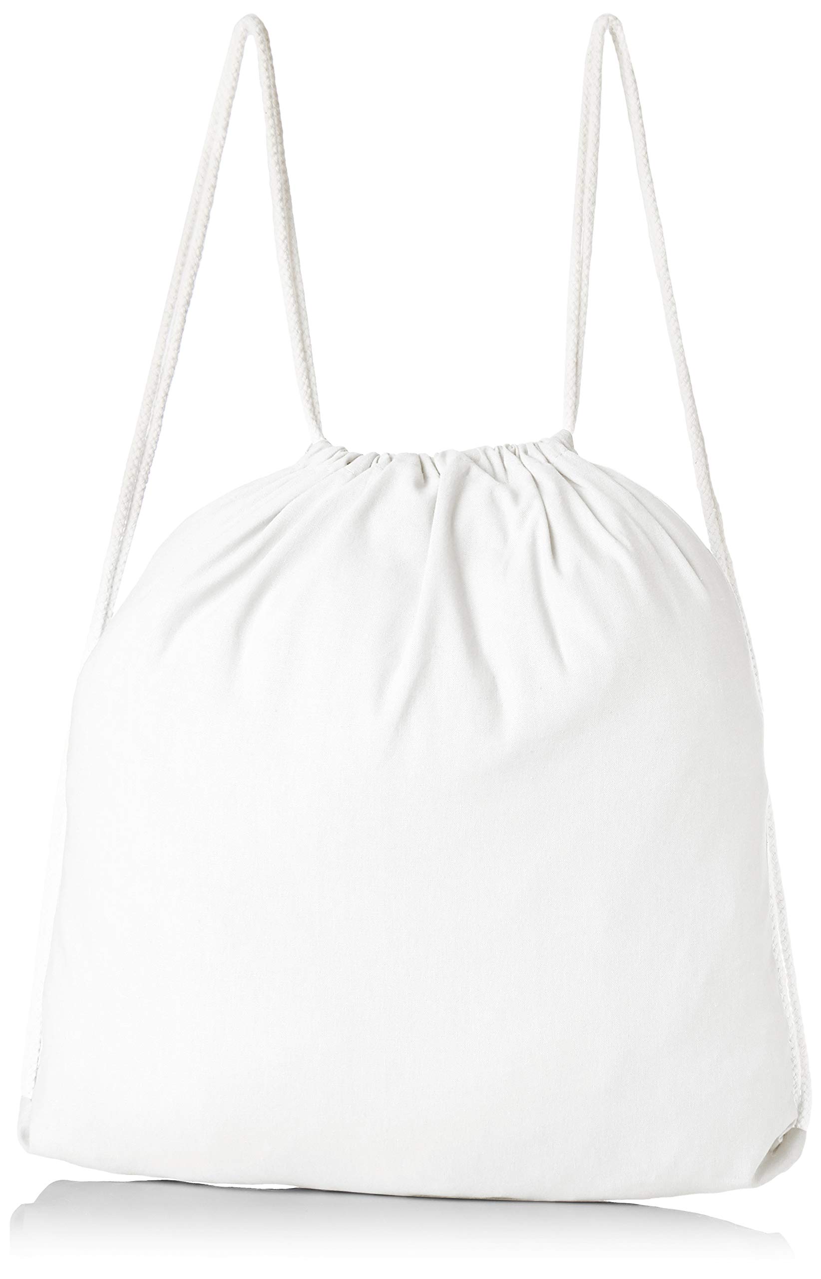 eBuyGB Pack of 5 Children's Cotton Drawstring Rucksack - Gym, Swim, Sports, PE, Book Bag, White