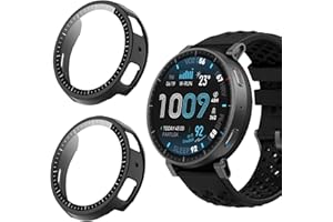 Compatible for Amazfit Active Max Case, Lamshaw Hard PC Case with Tempered Glass Screen Protector Compatible with Amazfit Act