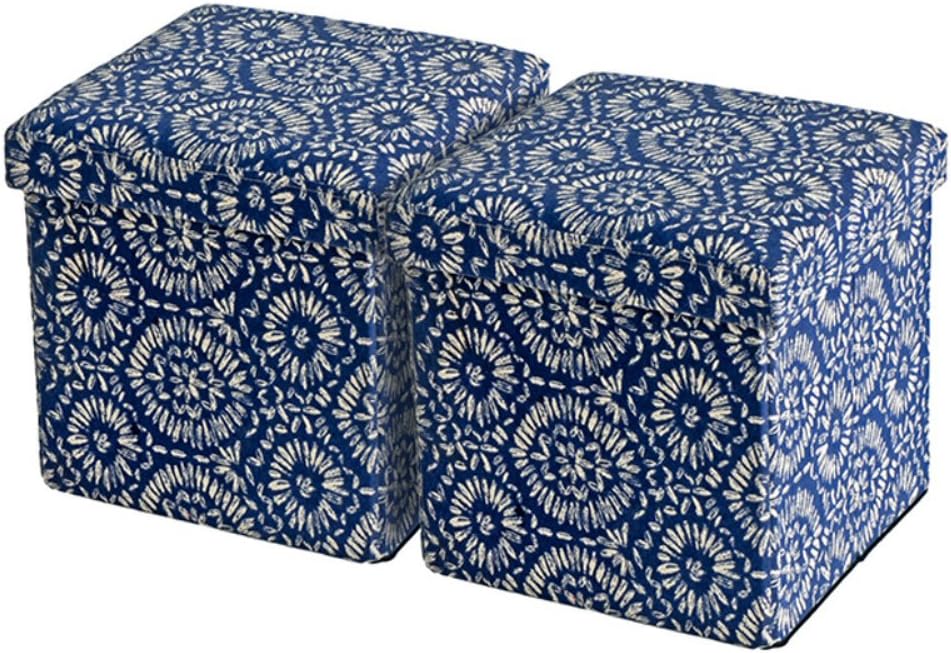 Creative Living 2FO-BLUE Indoor Storage Ottoman, Blue