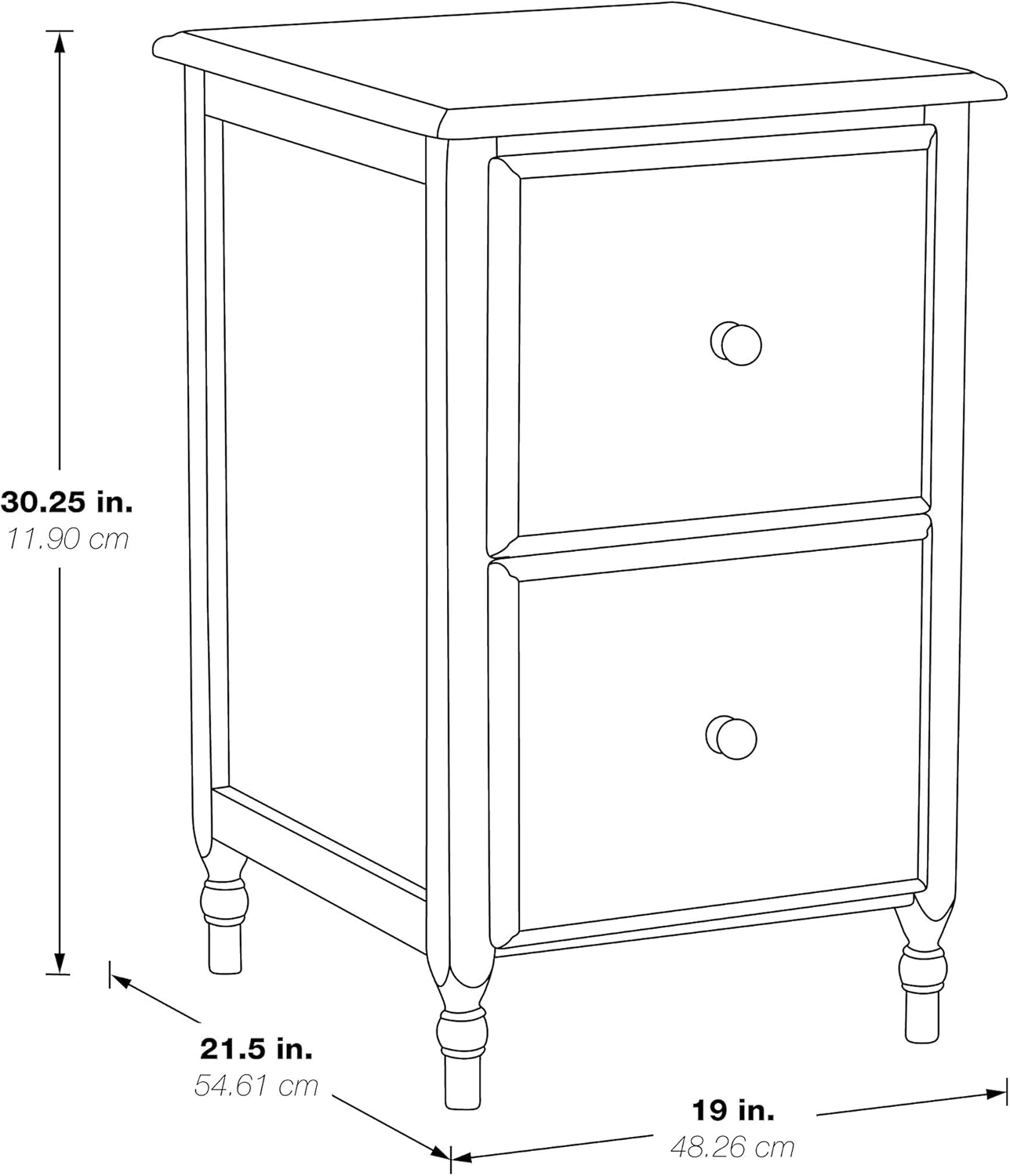 OSP Home Furnishings Knob Hill Collection File Cabinet, Antique Cherry Finish: Furniture & Decor