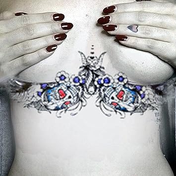 Amazon Com Lzc 2 Piezas Grande Tatuaje Temporal Esternon Bajo