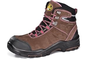 Women's Steel Toe Boots Waterproof Cow Leather Work Fire Safety Boots